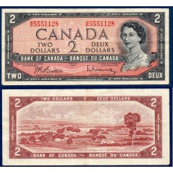 Canada Pick N°76b, TTB Billet de banque de 2 dollars 1954