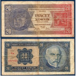 Tchécoslovaquie Pick N°21a, Billet de banque de 20 Korun 1926