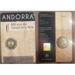 2 euros commémorative Andorre 2019 Conseil de la terre piece de monnaie €