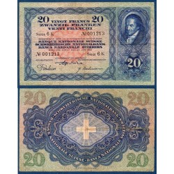 Suisse Pick N°39d, Billet de banque de 20 Francs 1933