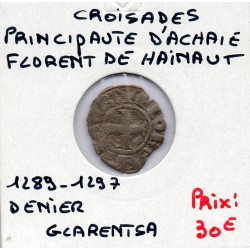 Croisade Principauté d'Achaie, TB Florent de Hainaut (1285-1289) denier
