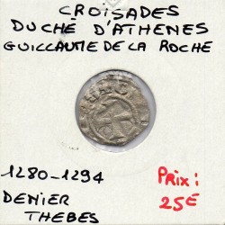 Croisade Duché d'Athène, TB Guillaume de la Roche (1280-1294) denier