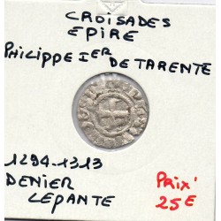 Croisade, Epire, TB Philippe de Tarente (1294-1313) denier