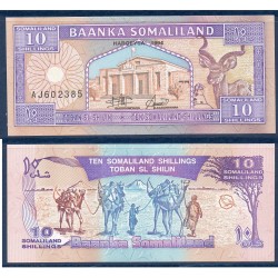 Somaliland Pick N°2a, Billet de banque de 10 Shilings 1994