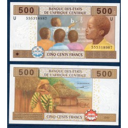 Afrique Centrale Pick 206Ud2 pour le Cameroun, Billet de banque de 500 Francs CFA 2002
