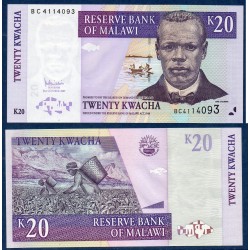 Malawi Pick N°52c, Billet de banque de 20 kwatcha 2007