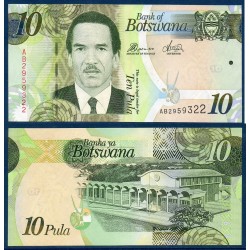 Botswana Pick N°30b, Billet de banque de 10 Pula 2010