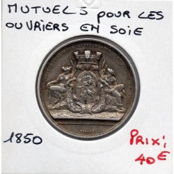 Jeton Mutuels pour les ouvriers en soie Lyon argent, Caqué Poncet 1850 sans poinçon