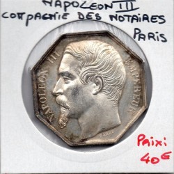 Jeton Napoleon III Compagnie des Notaires de Paris argent, Dubois 1845-1860 poinçon Main
