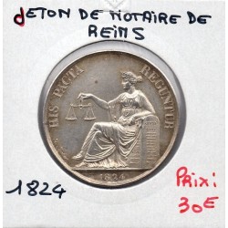 Jeton Notaires de Reims argent, Tiollier 1824 poinçon Main
