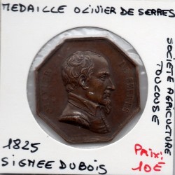 Medaille Olivier de Serres Toulouse, Dubois 1825 poinçon abeille