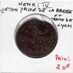 Jeton Henri IV cuivre, prise de la Bresse et traité de Lyon