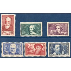 Timbres France Yvert No 380-385 Chomêurs Intellectuels neufs **