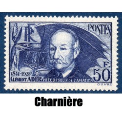 Timbre France Yvert No 398 Clement Ader neuf * avec Charnière