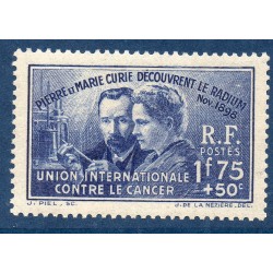 Timbre France Yvert No 402 marie Curie, le radium neuf **