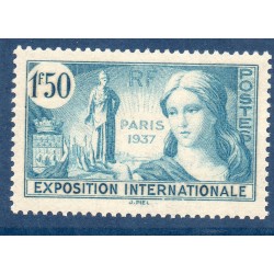 Timbre France Yvert No 336 Exposition internationale Paris neuf **