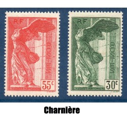 Timbres France Yvert No 354-355 Victoire de Samothrace neufs * avec charnières
