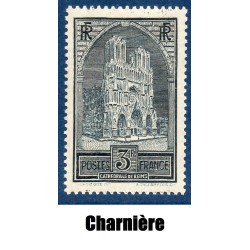Timbre France Yvert No 259a Cathédrale de Reims Type II neuf * avec charnière