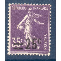 Timbre France Yvert No 218 Semeuse fond plein surchargé violet neuf **