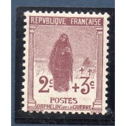 Timbre France Yvert No 148 Orphelin de la Guerre brun lilas neuf **