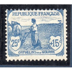 Timbre France Yvert No 151 Orphelin de la Guerre bleu neuf **
