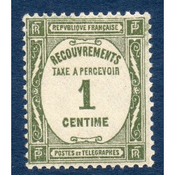 Timbre France Taxes Yvert 55 Type Recouvrement 1c olive neuf **