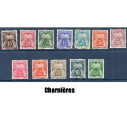 Timbres France Taxes Yvert 78-89 Types Gerbes Légende France timbre taxe neuf * avec cahrnière