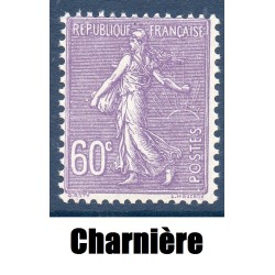Timbre France Yvert No 200 Semeuse lignée 60ct Lilas neuf * avec trace de charnière
