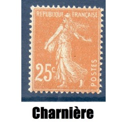Timbre France Yvert No 235 type Semeuse Fond plein Jaune-brun neuf * avec trace de charnière