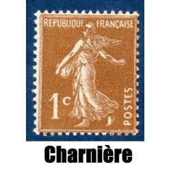 Timbre France Yvert No 277B Semeuse Fond plein bistre brun neuf * avec trace de charnière