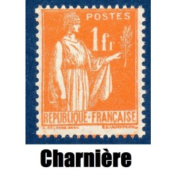 Timbre France Yvert No 286 Type paix Orange neuf * avec trace de charnière