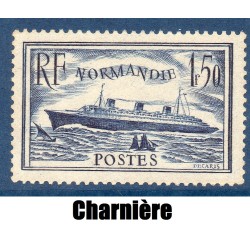 Timbre France Yvert No 299 Paquebot Normandie neuf * avec trace de charnière