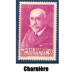 Timbre France Yvert No 377A Jean Charcot neuf *avec trace de charnière