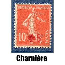 Timbre France Yvert No 146 semeuse croix rouge neuf * avec trace de charnière