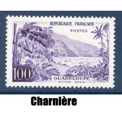 Timbre France Yvert No 1194 La Guadeloupe, la rivière Sens neuf* avec trace de charnière