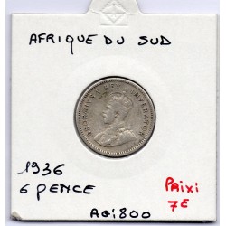 Afrique du sud 6 pence 1936 sup- KM 16.2 pièce de monnaie