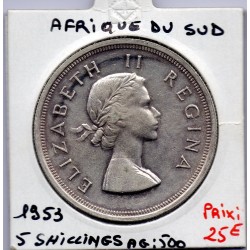 Afrique du sud 5 shillings 1953 TTB KM 52 pièce de monnaie