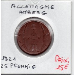 Amberg 25 pfennig porcelaine 1921 Sup KM - pièce de monnaie