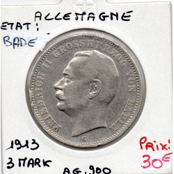 Bade 3 mark 1912 G TTB- KM 280 pièce de monnaie