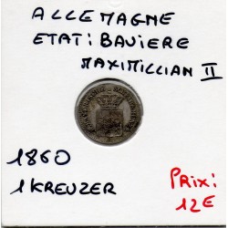 Bavière Bayern 1 Kreuzer 1860 TTB KM 858 pièce de monnaie