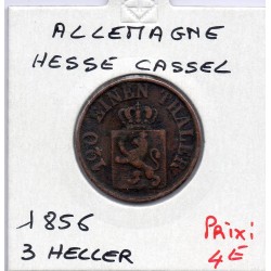 hesse-Kassel 3 Heller 1856 TTB KM 612 pièce de monnaie