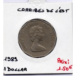 Caraibes de l'Est 1 dollar 1989 TTB, KM 20 pièce de monnaie