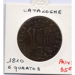 Catalogne 6 Quartos 1810 TTB, KM 116 pièce de monnaie