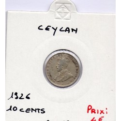 Ceylan 10 cents 1926 TB+, KM 104a pièce de monnaie
