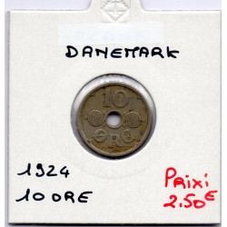 Danemark 10 ore 1924 TTB, KM 822 pièce de monnaie