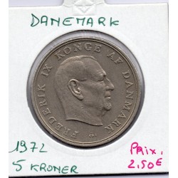 Danemark 5 kroner 1972 Sup, KM 853 pièce de monnaie