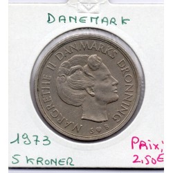 Danemark 5 kroner 1973 Sup, KM 863 pièce de monnaie