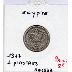 Egypte 2 piastres 1335 AH - 1917 TTB, KM 317 pièce de monnaie