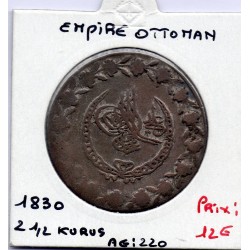 Empire Ottoman 2 1/2 Kurus 1223 AH an 23 - 1830 TB, KM 590 pièce de monnaie