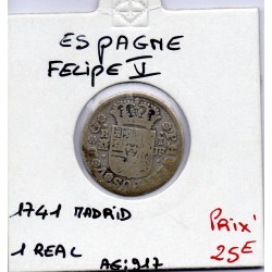 Espagne Philippe V 1 real 1741 MIF Madrid TB, KM 298 pièce de monnaie